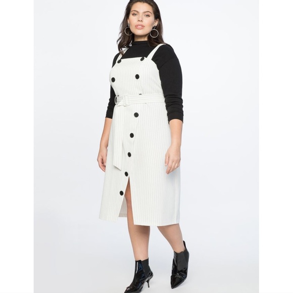 Eloquii Dresses & Skirts - Eloquii dress with stripes and button detail
